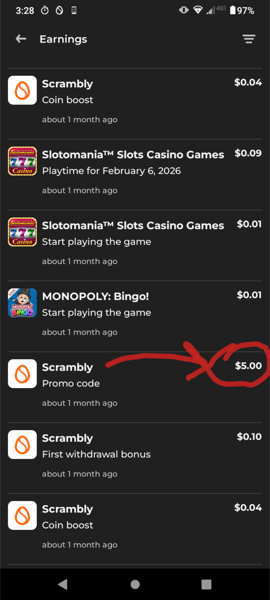 Scrambly Promo Code Proof